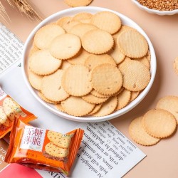 正航食品320g家庭装无糖黑芝麻亚麻籽口味薄脆饼干网红休闲小吃零图2