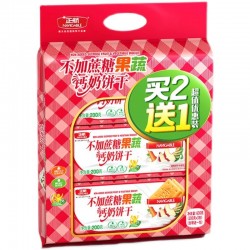 正航200g不加蔗糖果蔬钙奶饼干高钙冲泡代餐食品组合装整箱包邮图5