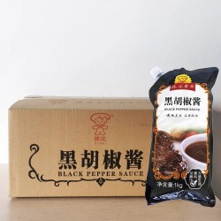 休比黑胡椒酱1kg*12 黑椒牛排配料意大利面酱烤肉酱餐饮食品商用