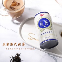 四洲奶茶港式罐装饮料低脂即饮奶茶小瓶饮料原味340ml*4罐整箱图5