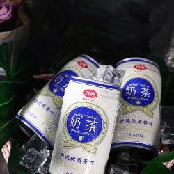 四洲奶茶港式罐装饮料低脂即饮奶茶小瓶饮料原味340ml*4罐整箱图3