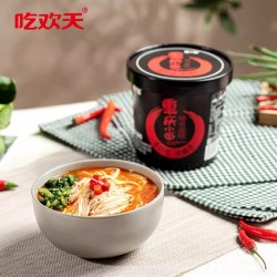 批发吃欢天重庆小面110g/桶装非油炸小面方便面速食泡面早餐午餐夜宵图4